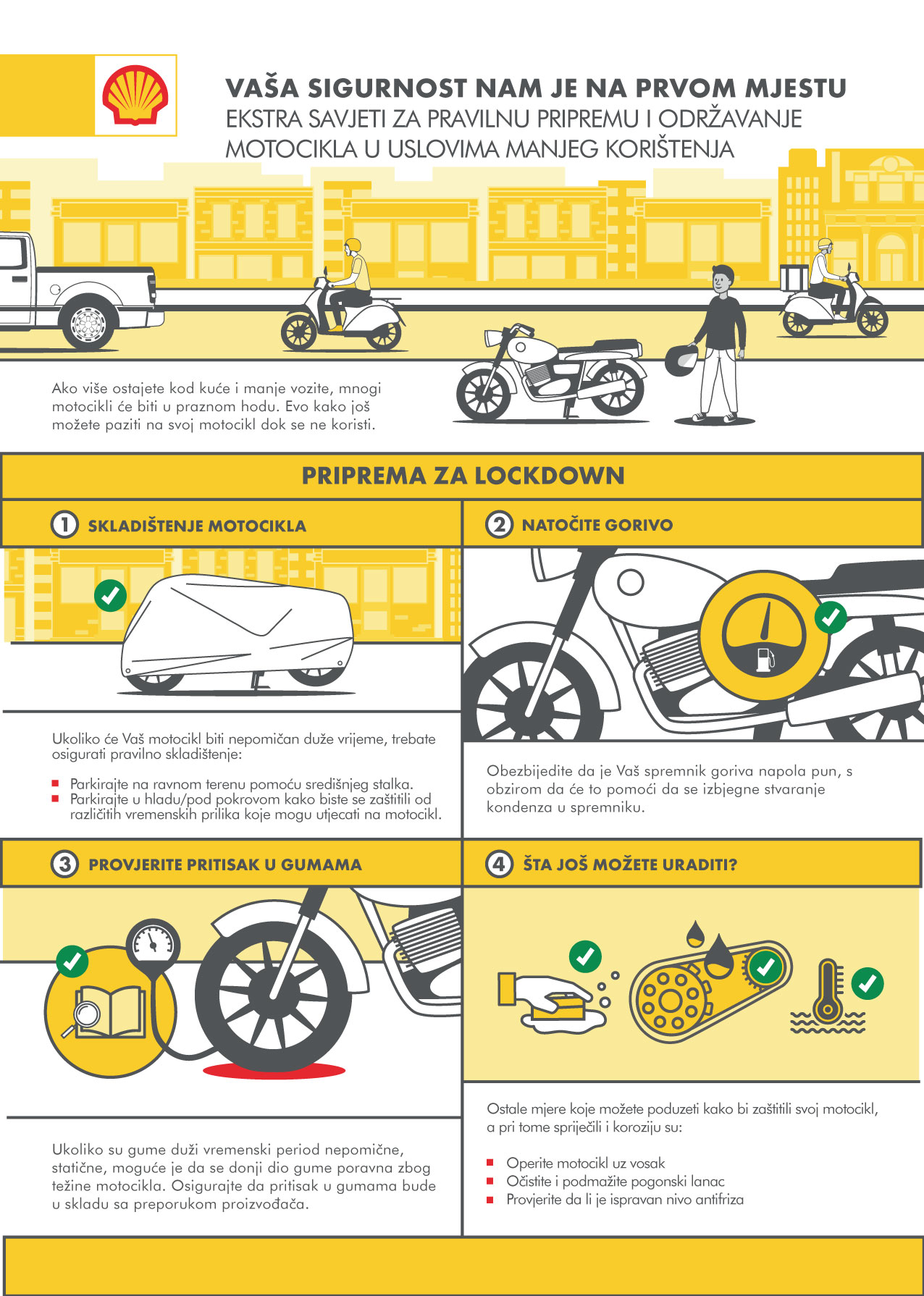Ekstra savjeti za pravilnu pripremu i održavanje motocikla u uslovima manjeg korištenja